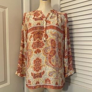 Violet & Claire Multicolor Paisley Blouse- Size Small